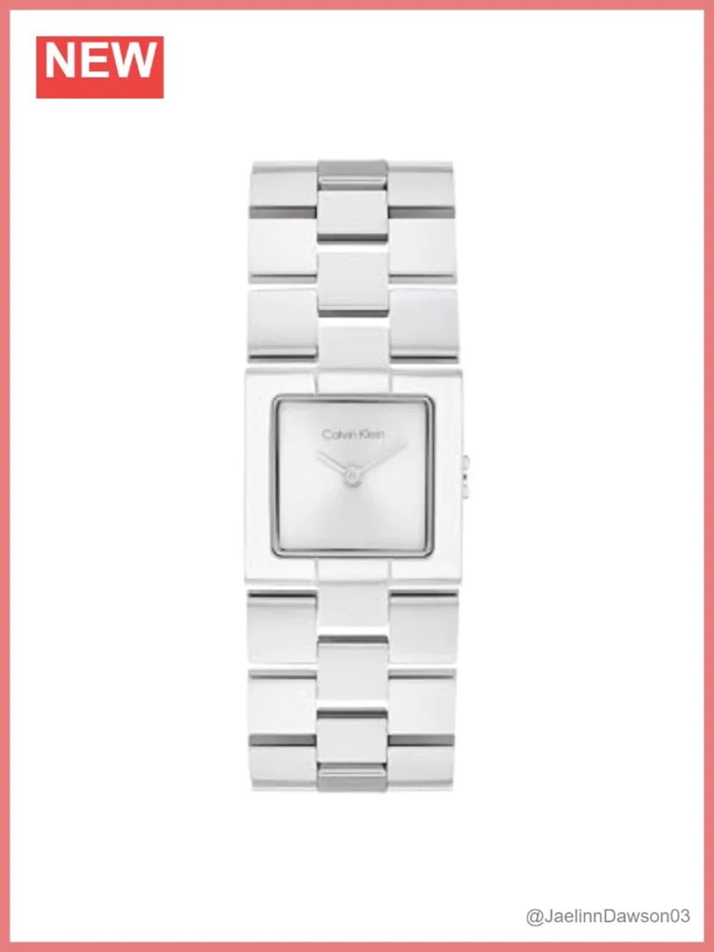 Square Case Stainless Steel Quartz Watch with Bracelet Strap